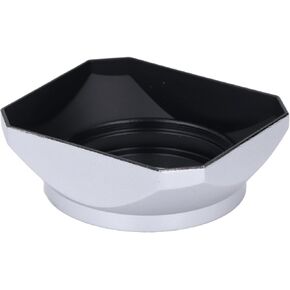 Silver Retro Square Lens Hood Shade Digital Camera Mirrorless Lens 40.5MM