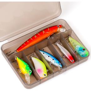 Fishing Lures Kit with Organizer Box, Mixed Including Minnow Popper Crank VIB Pencil Baits with Hooks for Saltwater Freshwater, Fishing Lure kit Gift for Family Fishing Beginner and Pros