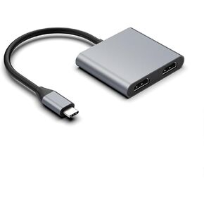 USB C إلى محول HDMI مزدوج ، 4K@60Hz محول مراقب مزدوج لـ MacBook Pro/ Air ، Thunderbolt 3/ USB Type C to 2 HDMI شاشة عرض شاشة كبيرة DONGL