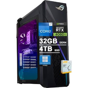ASUS ROG Strix G16CH Gaming Desktop | Intel 16-core i7-13700F (>i9-12900F) | 32GB DDR4 1TB SSD | Geforce RTX 4060 Ti Dual 8GB | Aura Sync Lighting Wi-Fi6E 750W PSU (80+ Gold) Win11Pro w/DLCA Accessory