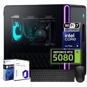 أجهزة كمبيوتر سطح المكتب للألعاب ALIERAWARE AURORA R16 ، NVIDIA RTX 5080 ، Intel Ultra 9 285K (تصل إلى 5.7 جيجا هرتز) ، Wi-Fi 7 ، 64 GB DDR5 ، 8 TB SSD ، Alienfx Liquid التبريد ، مصابيح RGB مخصصة ، فاز 11 Pro ، Office LifeTim