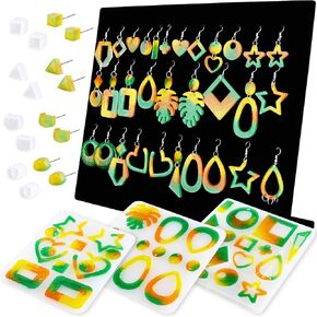 NiArt Beauty Jewelry Holder Epoxy Resin Silicone Casting Mold Kit, 2PCS Earing Stand Display for Necklaces Bracelets Storage Jewelry DIY Crafts Arts Handcraft Home Decoration Gift in Kuwait