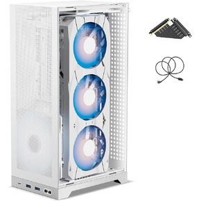 L300 Ultra-Compact ITX Case - 8.5L Portable Gaming Chassis, High Airflow Mesh Side Panels, 325mm GPU & SFX PSU Support, Includes Special-Designed PCIe Riser 4.0 & DP 1.4 Cable, Black