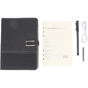 Digital Smart Pen Notebook Set Real Time Digitization Sync Convert to Text Notebook Smartpen for Study Notes Drawing Scene (Black)