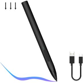 Stylus Pen for Microsoft Surface Pro9/8/X/7/6/5/4/3 Surface Go 3/2/1 Surface 3/Laptop/Studio/Book 4/3/2/1 with 4096 Tilt Pressure Palm Rejection Magnetic Attachment Rechargeable, Black