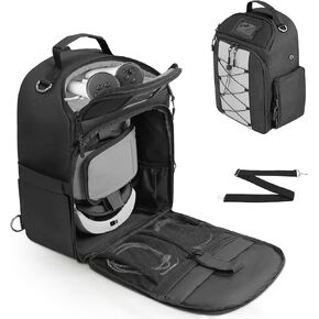 ORKELS Storage Carrying Case Compatible with Meta Quest 2/Quest 3/Quest 3S/Quest Pro, Travel Backpack Bag for VR Headset, Elite Strap, Controllers & Accessories