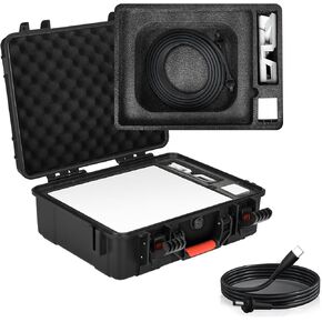 YETEETH Starlink Mini Dish Kit Travel Case Precision Cut Foam + USB-C to DC Power Cable for Starlink Mini: Waterproof 18AWG 12-20V 100W PD Input (3FT/1M)