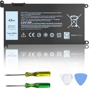 42Wh YRDD6 Laptop Battery Type YRDD6 11.4v for Dell Inspiron 5480 5482 3593 3493 3793 5593 3584 5485 5491 3501 5493 5584 3583 5585 3582 5591 7586 3310 5594, Vostro 5481 5590, 1VX1H VM732 p93g Battery