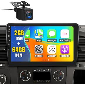 Car Stereo Radio for Chevy Silverado 2007-2013 Replacement Radio for Chevy Silverado 1500 Tahoe Equinox GMC Sierra Yukon with 10 inch IPS, Bluetooth, Carplay&Android auto, Backup Camera