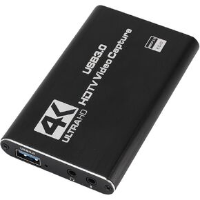4K HDMI to USB C 3.0 Capture Card, 1080P 60FPS Loop Out, Plug and Play Low Latency, Mic Audio Support, for Streaming Online Meetings