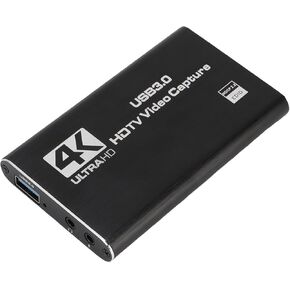 4K Video Capture Card, HDMI to USB C 3.0 Capture Card with Loop Out, 1080P 60FPS Video Output Video Game Captures for Streaming, Recording, Gaming