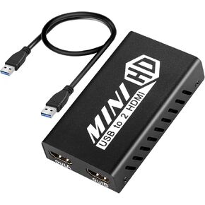 Unstincer USB 3.0 to Dual HDMI Adapter,Compatible with Windows ChromeBook MacBook,Support 3.5mm Jack Stereo Output Expand 2 Different Display Screens (Dual HDMI Adapter)