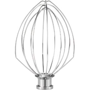 K5AWW Dishwasher Safe Whisk Attachment Stainless Steel 6 Wire Whip Fits KitchenAid 5 Quart Bowl Lift Stand Mixer for Egg Heavy Cream Beater Cakes Mayonnaise