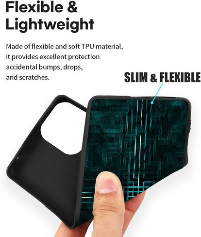حماة الشاشة 9H الزجاج المقسّن للدوامة الخلوية J24 ، تغطية Silicorn Sturdy Sturdy Sturdy Sturdy Sturdy Silicorn مرنة TPU خفيفة الوزن [Line Line Pattern Art] للرجال مقاوم للصدمات وقائي in Saudi Arabia