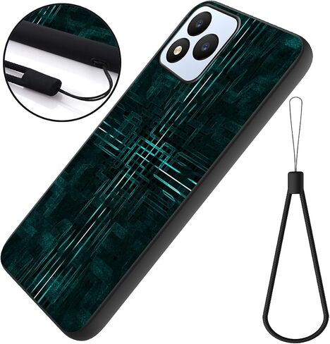 حماة الشاشة 9H الزجاج المقسّن للدوامة الخلوية J24 ، تغطية Silicorn Sturdy Sturdy Sturdy Sturdy Sturdy Silicorn مرنة TPU خفيفة الوزن [Line Line Pattern Art] للرجال مقاوم للصدمات وقائي in Saudi Arabia