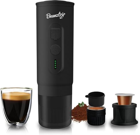 H02 Pro Properable Espresso Maker ، آلة قهوة كهربائية للسفر ، آلة الإسبريسو تناسب كبسولة القهوة والتكوين الأرضية ، صانع القهوة المصغر 20bar مع تسخين ذاتي ، للتخييم ، المشي لمسافات طويلة ، المكتب in Kuwait