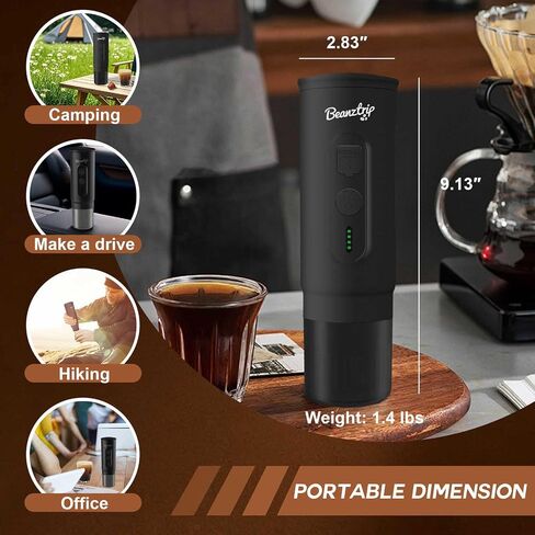 H02 Pro Properable Espresso Maker ، آلة قهوة كهربائية للسفر ، آلة الإسبريسو تناسب كبسولة القهوة والتكوين الأرضية ، صانع القهوة المصغر 20bar مع تسخين ذاتي ، للتخييم ، المشي لمسافات طويلة ، المكتب in Kuwait