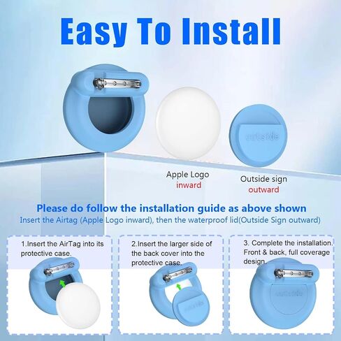 4 Pack for AirTag Holder with Pin, Soft Silicone Cute Air tag Holder for Kids Hidden Airtag Case Waterproof airtag Accessories for Child, Elderly, Pets Collar, Clothes, Shoe, Backpack in Saudi Arabia