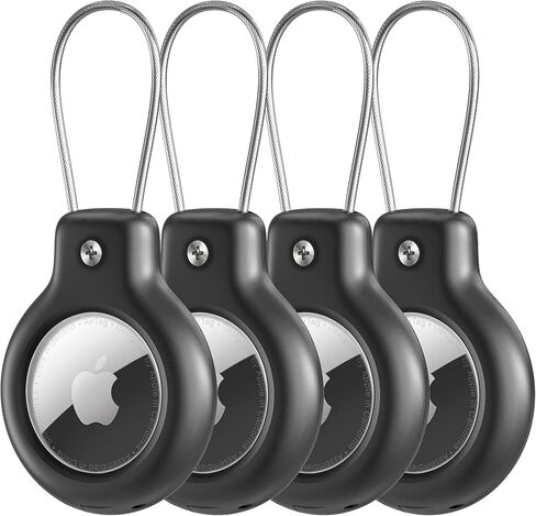 Air tag Holder for Apple Air tag Secure with Wire Cable, 4 Pack of IP68 Waterproof Air tag Keychain Holder for Key, Kid, Bag, Luggage, Pets Collar and More in Saudi Arabia