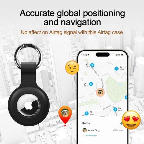 [4 Pack] Compatible with AirTag Holder Case for Air Tag Keychain [Anti-Scratch] [PC+Silicone] for AirTags Key Ring Chain for GPS Item Finders Accessories, Black/Pink/Teal Green/Grey Blue in Saudi Arabia
