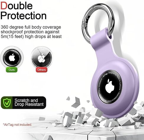 [4 Pack] Compatible with AirTag Holder Case for Air Tag Keychain [Anti-Scratch] [PC+Silicone] for AirTags Key Ring Chain for GPS Item Finders Accessories, Black/Pink/Teal Green/Grey Blue in Saudi Arabia