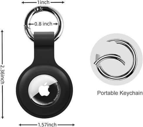[4 Pack] Compatible with AirTag Holder Case for Air Tag Keychain [Anti-Scratch] [PC+Silicone] for AirTags Key Ring Chain for GPS Item Finders Accessories, Black/Pink/Teal Green/Grey Blue in Saudi Arabia