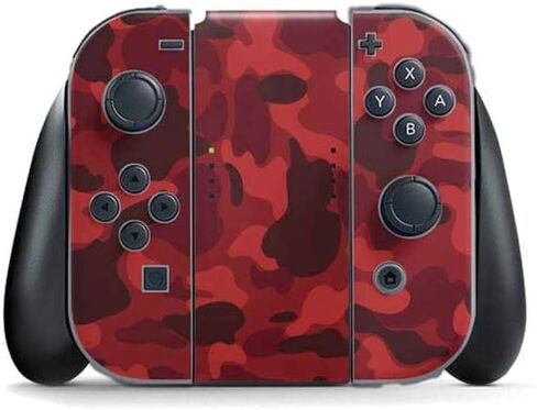 Skinit Decal Gaming Skin Compatible with Nintendo Switch (2017-2021) Joy-Con Controller - Red Street Camo Design in Saudi Arabia