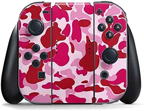 Skinit Decal Gaming Skin Compatible with Nintendo Switch (2017-2021) Joy-Con Controller - Red Street Camo Design in Saudi Arabia