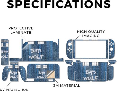 Glossy Glitter Gaming Skin Compatible with Nintendo Switch 2 Premium Kit - Time Lord Box - Premium 3M Vinyl Protective Wrap Decal Cover - Easy to Apply | Crafted in The USA by MightySkins in Saudi Arabia