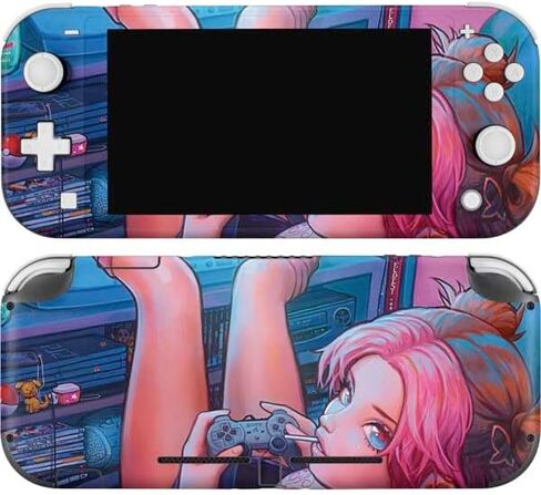 Skinit Decal Gaming Skin Compatible with Nintendo Switch Lite - Officially Licensed Pink Hair Anime Gamer Girl by Ivy Dolamore Design in Saudi Arabia