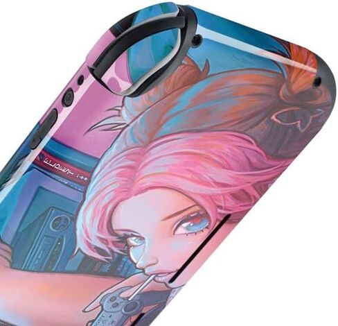 Skinit Decal Gaming Skin Compatible with Nintendo Switch Lite - Officially Licensed Pink Hair Anime Gamer Girl by Ivy Dolamore Design in Saudi Arabia