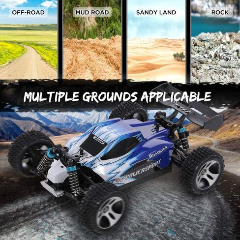 GoolRC WLtoys A959 RC Car, 1:18 Scale 2.4Ghz Remote Control Vehicle Off Road Trucks, 4WD 45KM/H High Speed Racing Buggy Car RTR for Kids, Red in Saudi Arabia