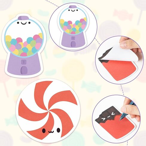 ANGOLIO Funny Science Sticky Notes - 30P Cute Note Pads Test Tube Heart Light Bulb Potion Pattern Essentials Teacher Student Gifts Stationary Sticky Colorful Memo Pad for Lab Back to School Supplies in Saudi Arabia