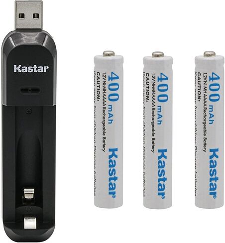 Kastar AAAA 1.2V 400mAh Battery 1 Pcs and USB Charger Replacement for MS Surface Pen Battery, Stylus Pens, Tooth Brush, Video Game Controllers, Bluetooth Headset, Monitor Battery in Saudi Arabia