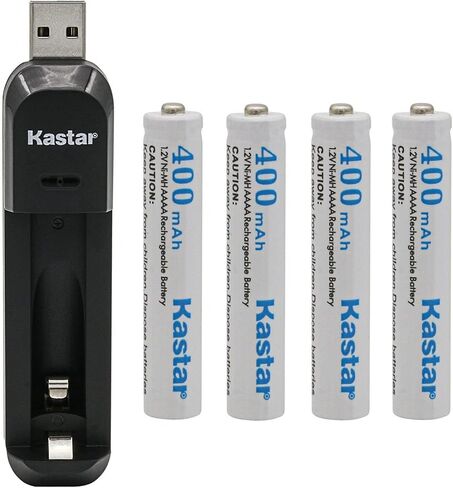 Kastar AAAA 1.2V 400mAh Battery 1 Pcs and USB Charger Replacement for MS Surface Pen Battery, Stylus Pens, Tooth Brush, Video Game Controllers, Bluetooth Headset, Monitor Battery in Saudi Arabia