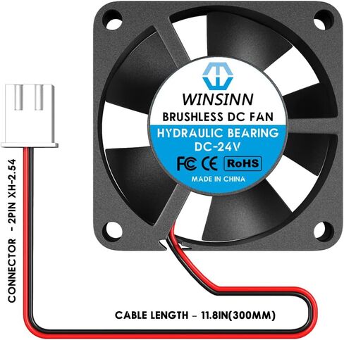 WINSINN 30mm 24V Fan - Hydraulic Bearing, 10000 RPM, 3010 Cooling Fan for Industrial Equipment, 30cm Cable with XH2.54-2PIN, Brushless 30x10mm (5Pcs) in Saudi Arabia