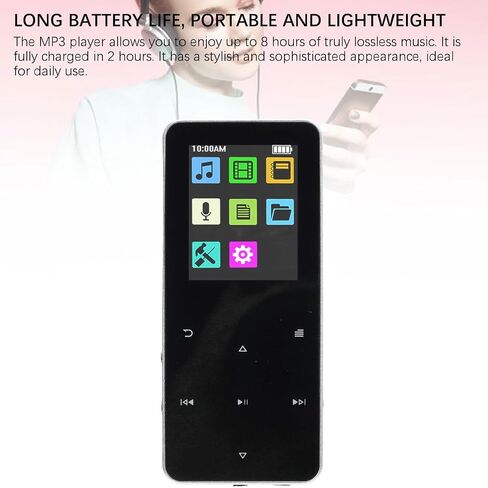 MP3 Player with Bluetooth, 1.8 Inch HD Screen for Android, 4GB Portable Streaming MP3 Music Player, 180mAh HiFi Lossless Sound MP3 Player with Speaker, (4GB) in Saudi Arabia