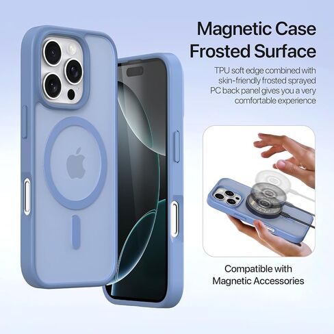 Durable Leather Wallet Case for iPhone 16 Pro, Multiple Slots, Hands-Free Convenience,Detachable Flip Folio Cover, RFID Blocking Card Slots Holder (Blue, iPhone 16 Pro) in Saudi Arabia