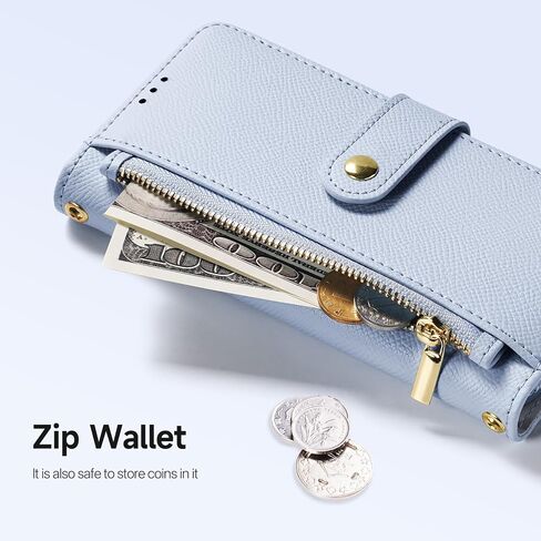 Durable Leather Wallet Case for iPhone 16 Pro, Multiple Slots, Hands-Free Convenience,Detachable Flip Folio Cover, RFID Blocking Card Slots Holder (Blue, iPhone 16 Pro) in Saudi Arabia