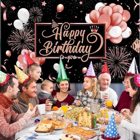 Blulu عيد ميلاد سعيد خلفية لافتة لافتة ملصق كبير من القماش اللامع بالون الألعاب النارية علامة عيد ميلاد صورة خلفية خلفية لمستلزمات تزيين حفلات أعياد الميلاد، 72.8 × 43.3 بوصة (أسود وأرجواني) in Kuwait