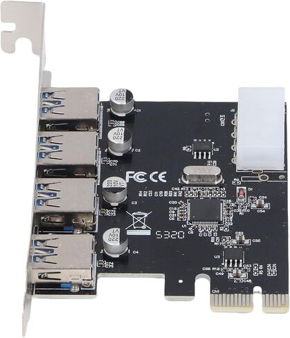 Yoidesu USB 3.0 PCI Express Expansion Card 4 Ports 5Gbps SuperSpeed PCIE X1 Interface for Desktop PC Workstation NAS with Self Powered Technology Backward Compatible with USB 2.0 in Saudi Arabia