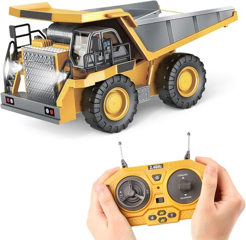 لعبة شاحنة تفريغ RC من PREPOP للأطفال، ألعاب بناء تعمل بالتحكم عن بعد مع سرير معدني وإضاءة/موسيقى، أفكار هدايا عيد ميلاد للأولاد من سن 6 7 8 9 10 سنوات فما فوق in Kuwait