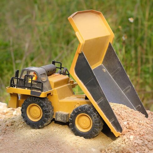 لعبة شاحنة تفريغ RC من PREPOP للأطفال، ألعاب بناء تعمل بالتحكم عن بعد مع سرير معدني وإضاءة/موسيقى، أفكار هدايا عيد ميلاد للأولاد من سن 6 7 8 9 10 سنوات فما فوق in Kuwait