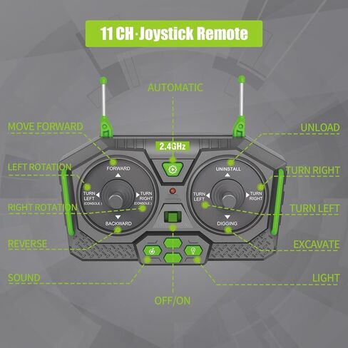 PREPOP RC Dump Truck Toy for Kids, Remote Control Construction Toys Vehicle with Metal Bed and Light/Music, Birthday Gifts Ideas for Boys Age 6 7 8 9 10 Year Old and up in Kuwait