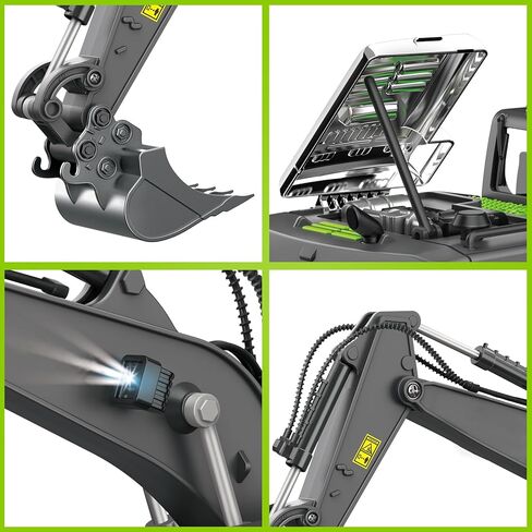 PREPOP RC Dump Truck Toy for Kids, Remote Control Construction Toys Vehicle with Metal Bed and Light/Music, Birthday Gifts Ideas for Boys Age 6 7 8 9 10 Year Old and up in Kuwait