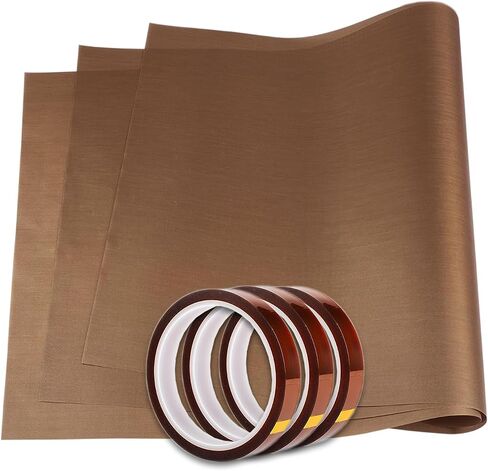 T-Shirt Alignment Ruler Heat Resistant Tape 10mm X 33m 108ft, PTFE Teflon Transfer Sheet 16 x 20" - 4 Rulers, 2 Rolls Heat Resistant Tape, 3 Packs PTFE Teflon Sheet and 1 Tape Measure Included in Kuwait