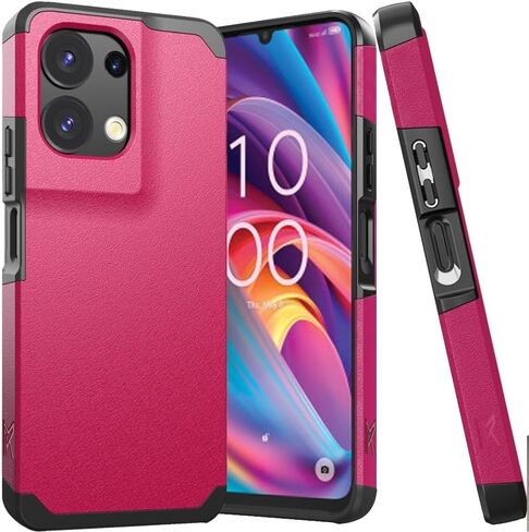 for TCL K32 5G T513V Shockproof Hybrid Cover Phone Case + Tempered Glass + Extreme Band (Black) in Saudi Arabia