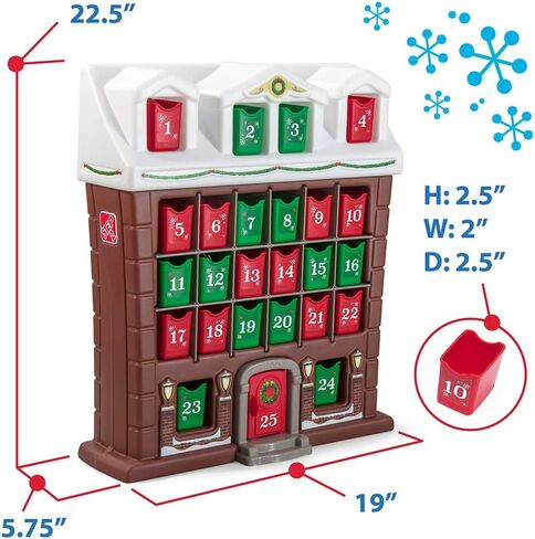 Step2 My First Advent Calendar, Kids Interactive Christmas Toy, 25 Large Refillable Bins, Hide Surprises for Holiday Excitement, for Toddlers 1+ Years Old in Saudi Arabia