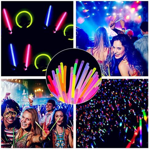 Glow Fever Glow Sticks 100pk Premium Glow In The Dark Light Up مع اسهم، لمستلزمات الحفلات، هدايا الحفلات، أعياد الميلاد، الهالوين، فائقة السطوع، تدوم حتى 12 ساعة in Kuwait