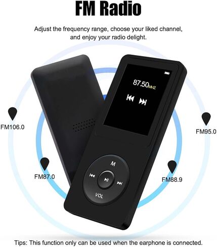 128GB MP3 Player with Bluetooth 5.2, Portable Pink Music Player for Kids with Built-in HD Speaker, FM Radio, Voice Recorder, Earphones Included in Saudi Arabia